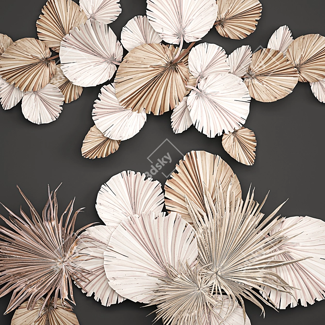 Eco Decor: Palm Leaf Wall Panel 3D model image 3