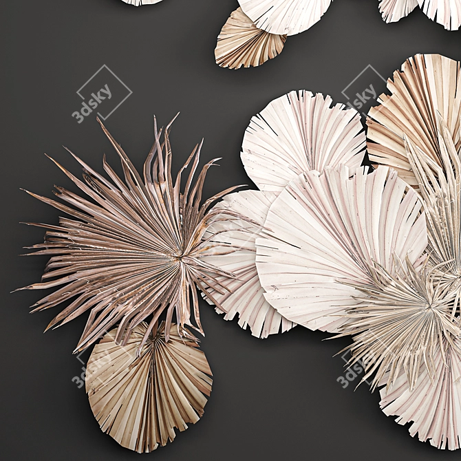 Eco Decor: Palm Leaf Wall Panel 3D model image 4