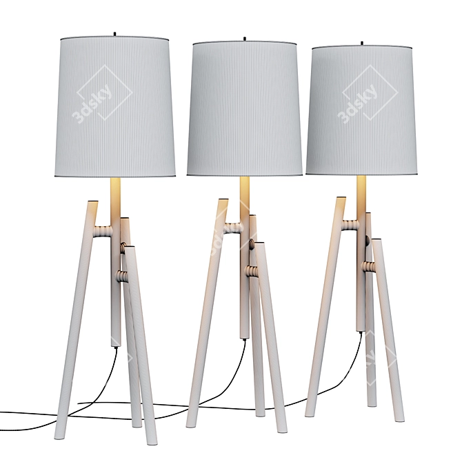 Modern Tripod Floor Lamp - Lockeland Luminance 3D model image 2