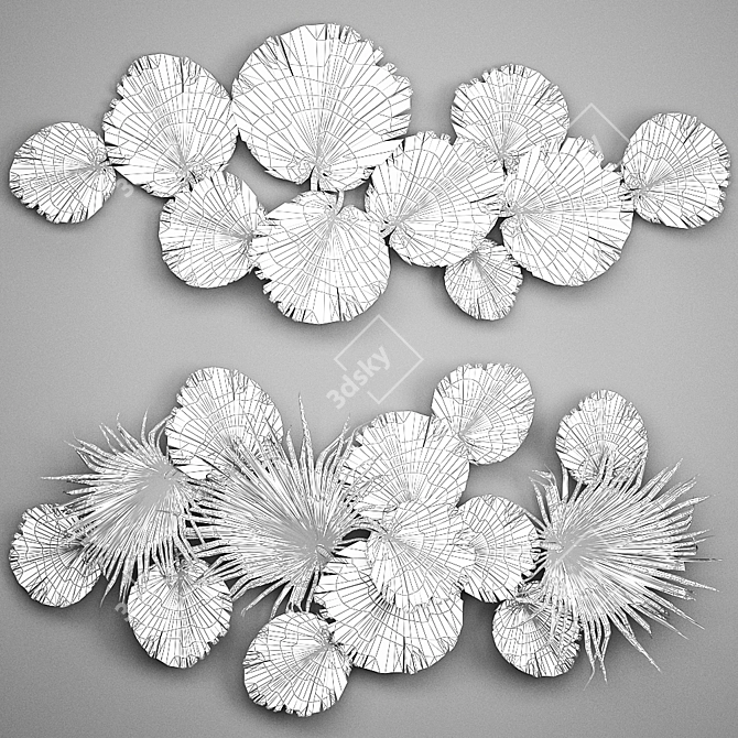 Natural Palm Leaf Wall Decor 3D model image 6