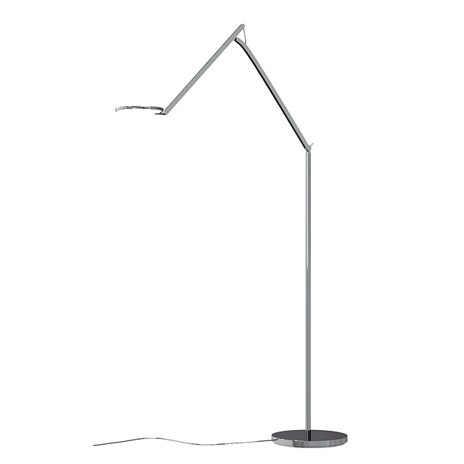 Elegant Human Scale Infinity Linen Floor Lamp 3D model image 1