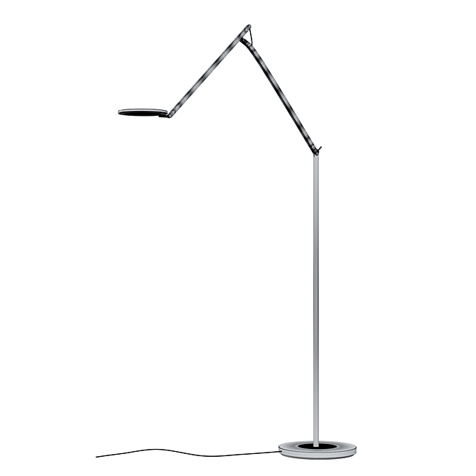 Elegant Human Scale Infinity Linen Floor Lamp 3D model image 2