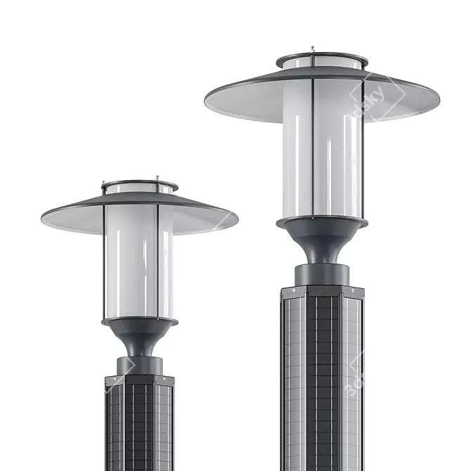 Vertical Solar Street Light: Tube ST Solar Elba 3D model image 1