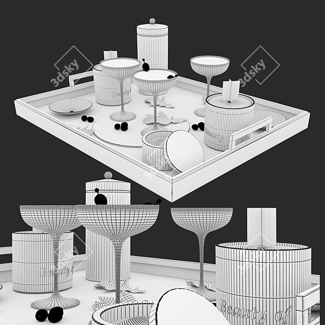 Elegant Table Setting Set 3D model image 3