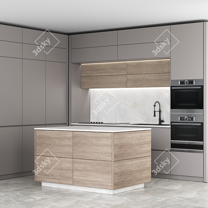 Modern Kitchen Set 3D model image 2