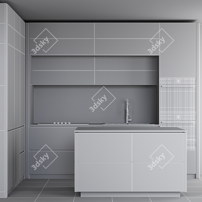 Modern Kitchen Set 3D model image 6