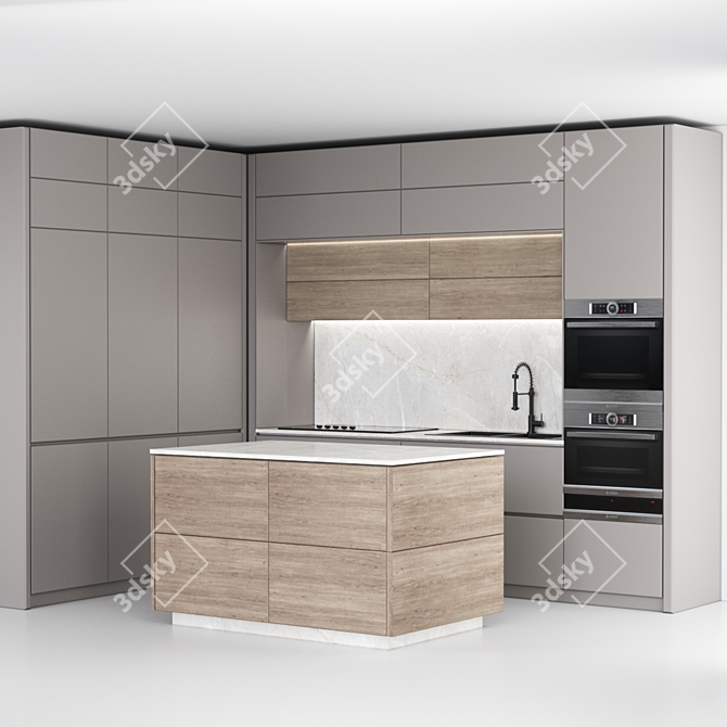 Modern Kitchen Set 3D model image 8