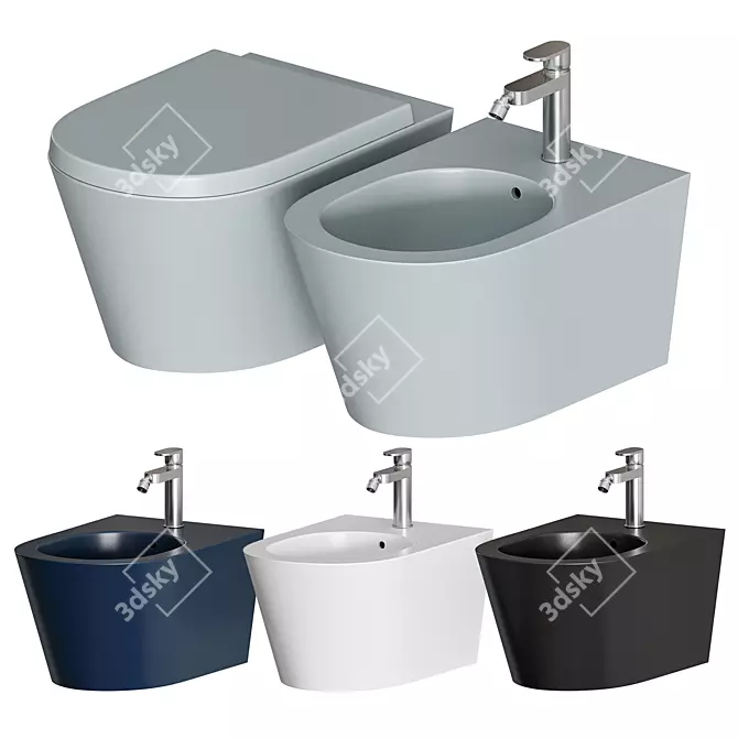 Valdama IL Rimless WC: Elegant and Efficient 3D model image 2