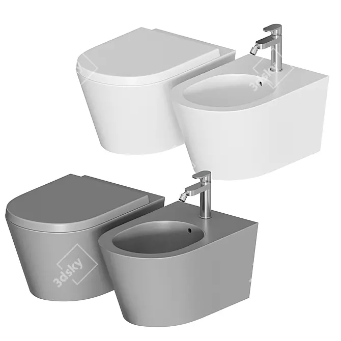 Valdama IL Rimless WC: Elegant and Efficient 3D model image 4