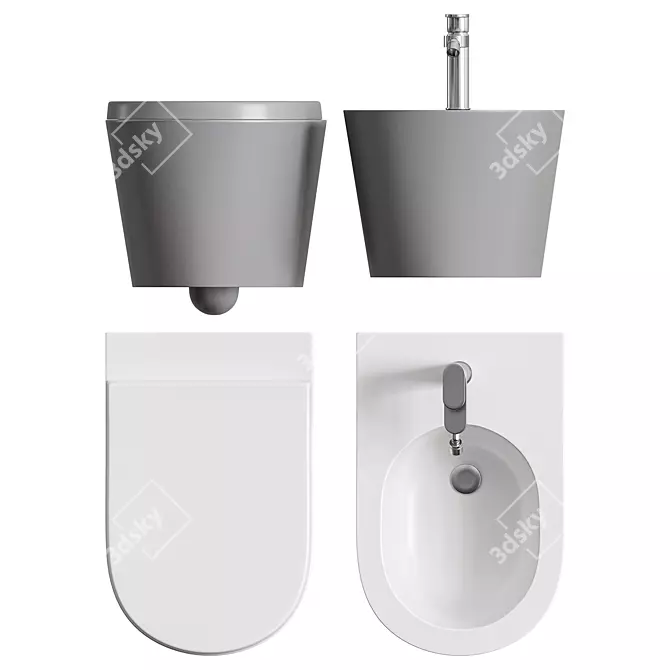 Valdama IL Rimless WC: Elegant and Efficient 3D model image 5