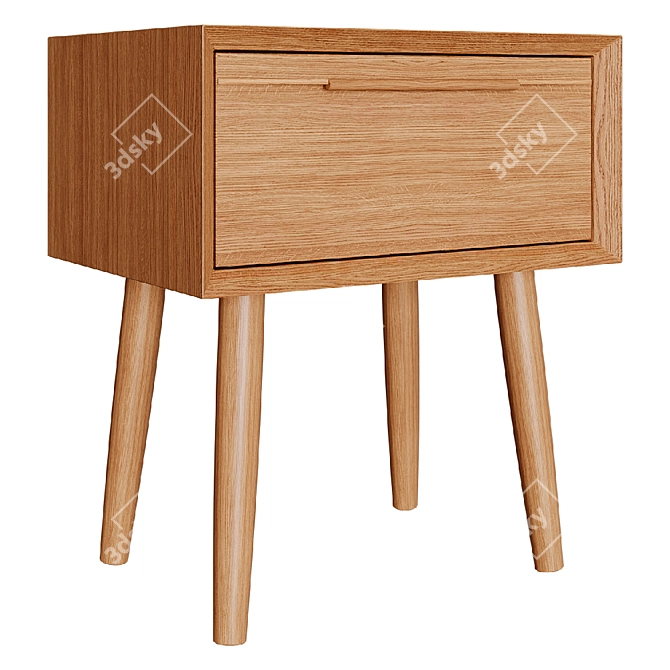 Bruni Bedside Table - Elegant and Functional Cabinet 3D model image 1