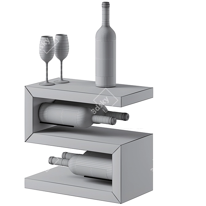 Premium Wine Rack Storage: Esigo 12 3D model image 2