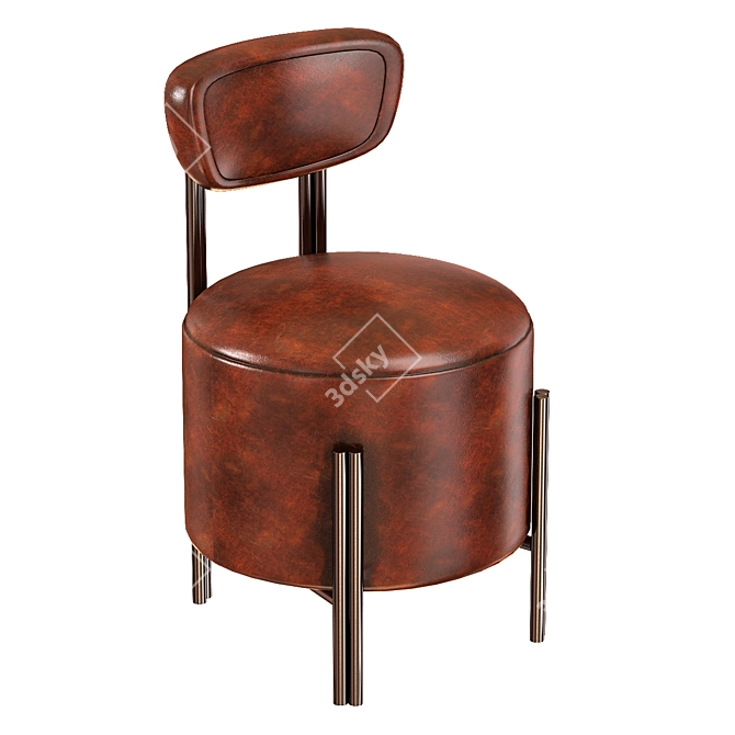 Elegant Melange Vanity Stool 3D model image 1