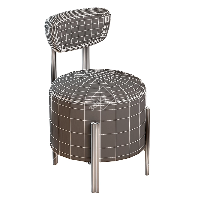 Elegant Melange Vanity Stool 3D model image 4