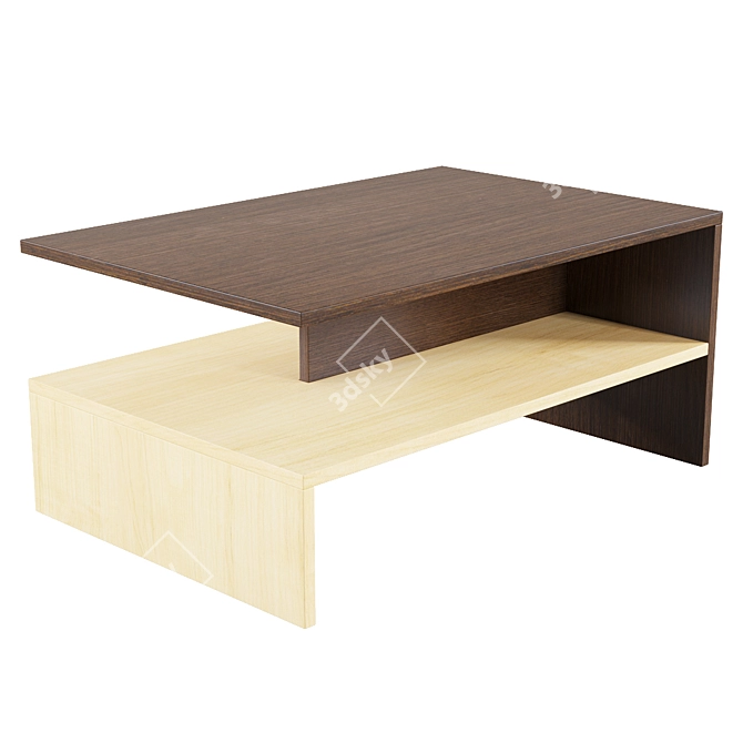 Minimalist Wooden Coffee Table 3D model image 3