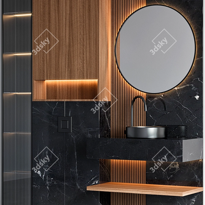 Modern Luxe Bathroom Vanity Set 3D model image 2