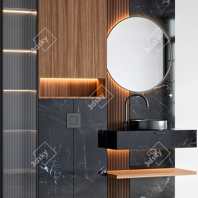 Modern Luxe Bathroom Vanity Set 3D model image 3