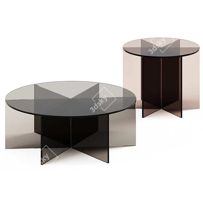 Sleek Glass Coffee Table 3D model image 1