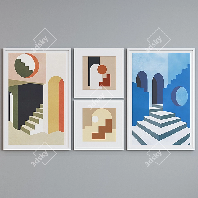 Modern Graphic Frame Set 3D model image 3