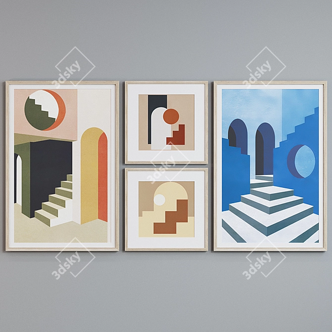 Modern Graphic Frame Set 3D model image 5