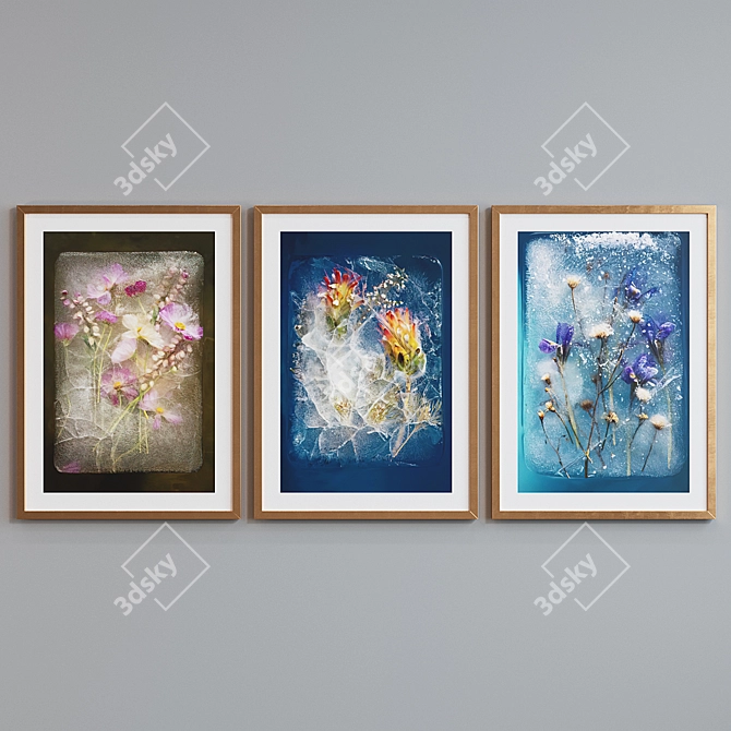 Modern Ice Frame Set - 3 Frames in 5 Colors 3D model image 2