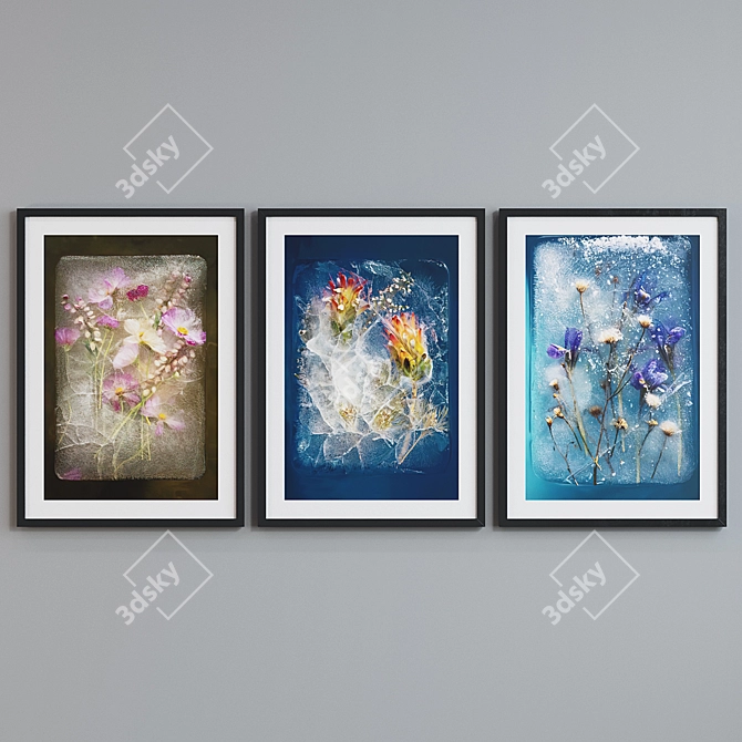 Modern Ice Frame Set - 3 Frames in 5 Colors 3D model image 4