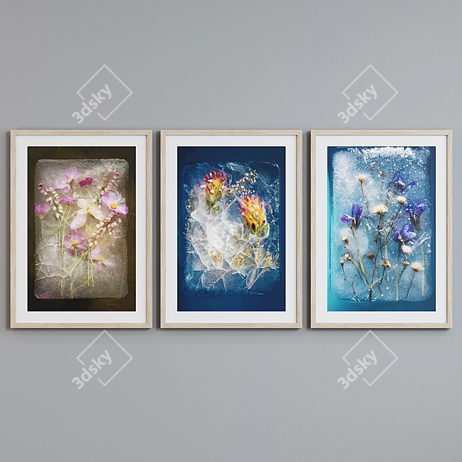 Modern Ice Frame Set - 3 Frames in 5 Colors 3D model image 5