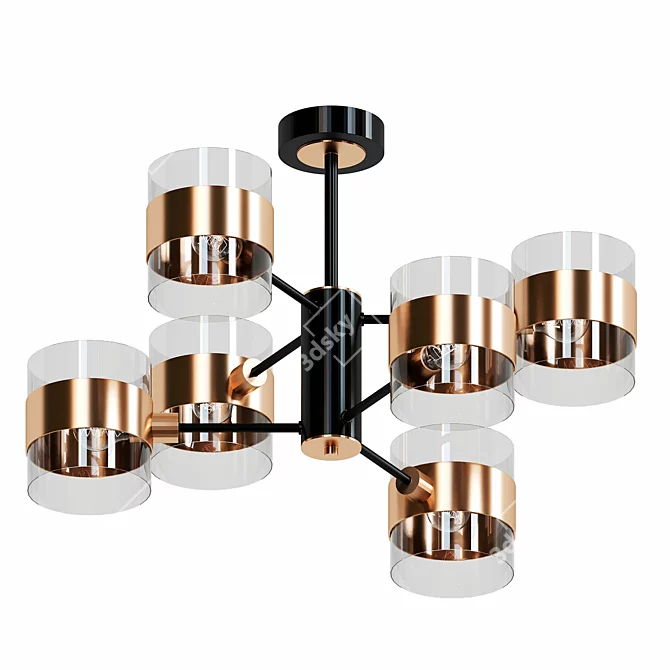 Industrial Loft Ceiling Chandelier 3D model image 1