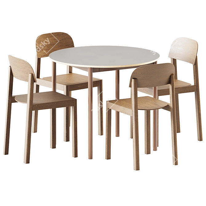 Muuto Base Round Table Set 3D model image 1