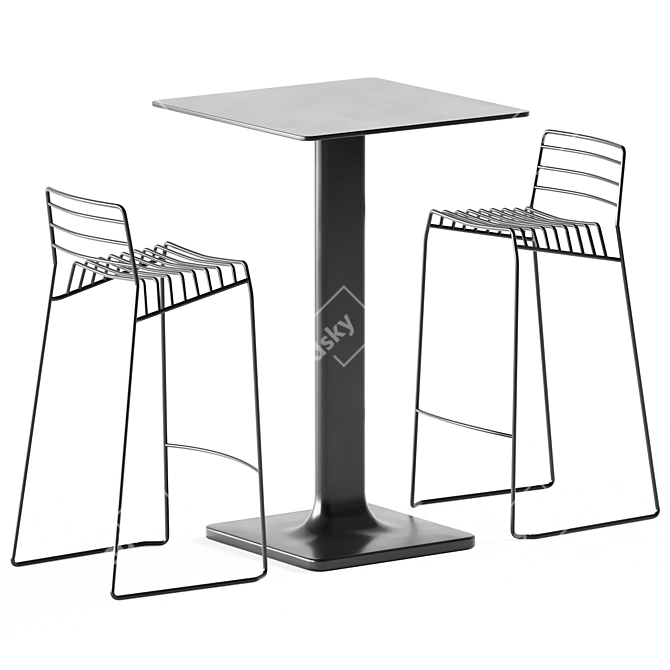 Elevated Elegance: Plinto High Table & Park Stool 3D model image 1