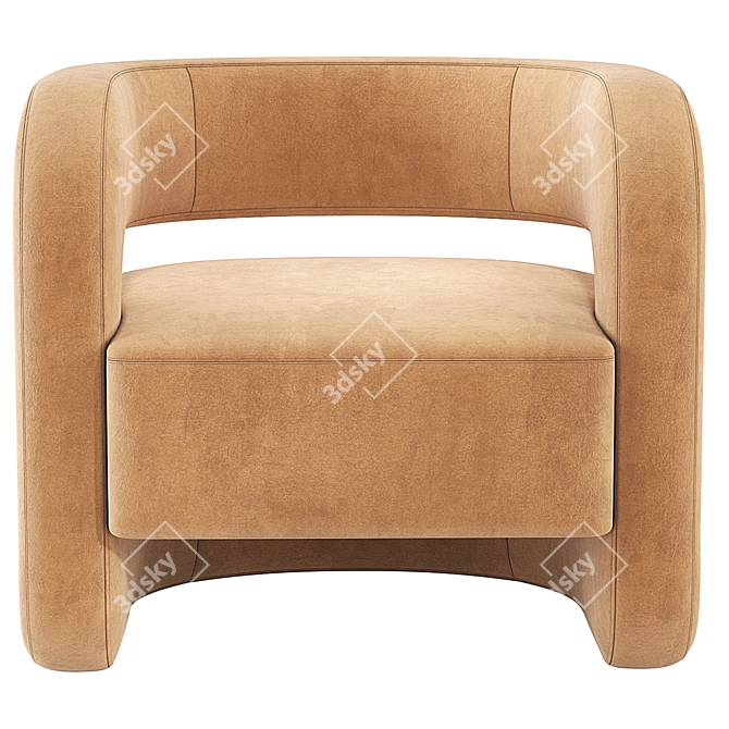 Luxurious Kirby Velvet Chair 3D model image 2