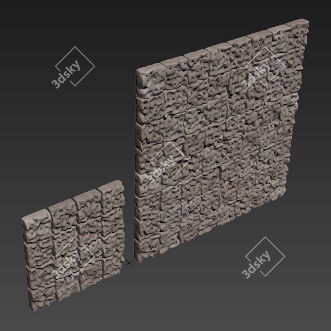 Stone Panel Cube: Decor with Holes 3D model image 5