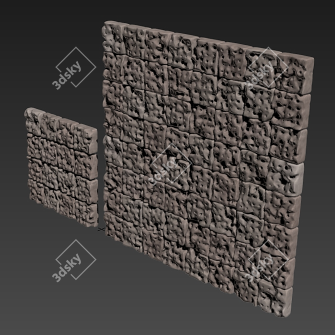 Stone Panel Cube: Decor with Holes 3D model image 6