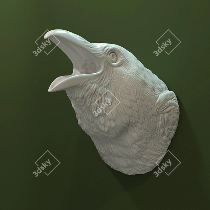 Elegant Raven Wall Decor 3D model image 3