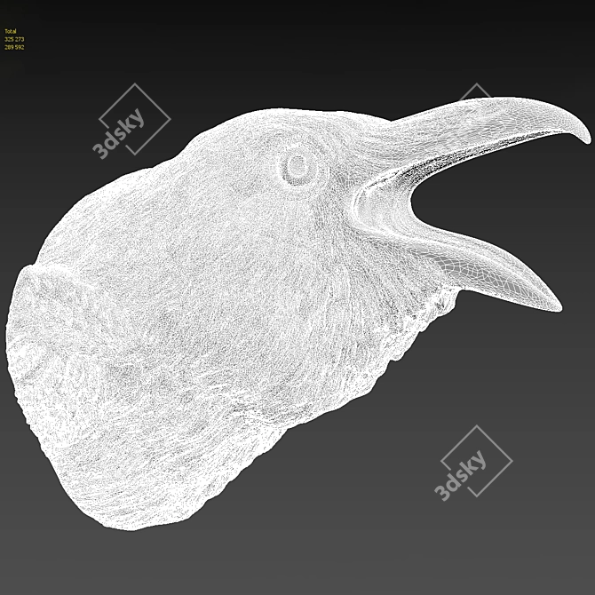 Elegant Raven Wall Decor 3D model image 4