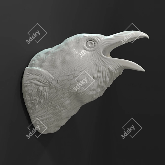 Elegant Raven Wall Decor 3D model image 5