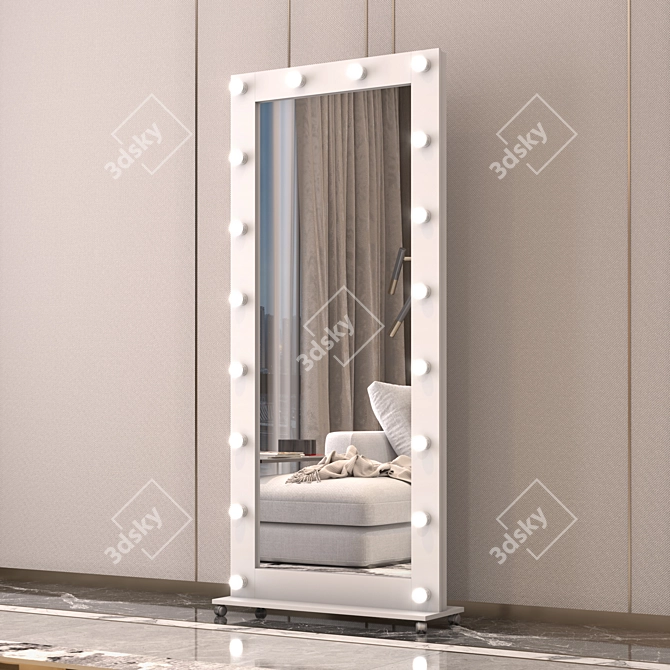 180cm Height GM Mirror: Professional Makeup Mirror 3D model image 1