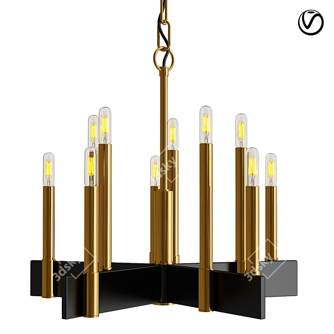 Elegant Abrams Chandelier 3D model image 1