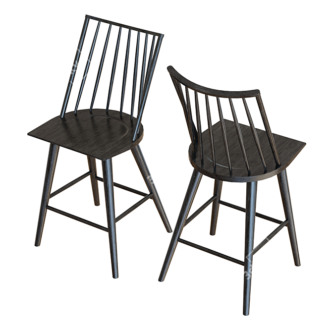 Stylish Windsor Counter Stool 3D model image 4