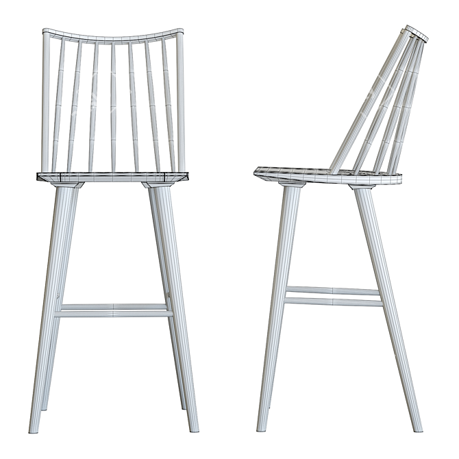 Elegant Windsor Bar Stool 3D model image 7