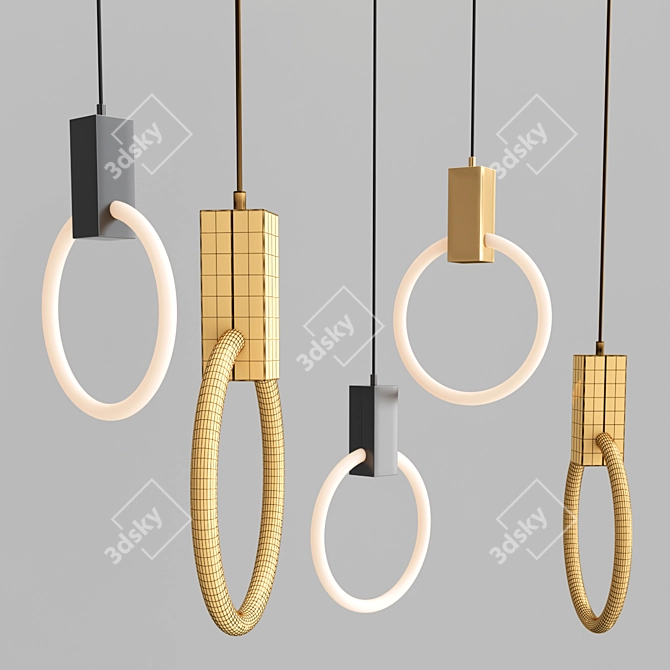 Modern Ring B Design Lamp 3D model image 2
