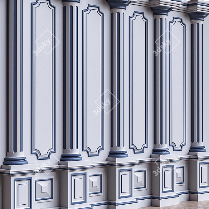 Elegant 3D Wall Decor 3D model image 2