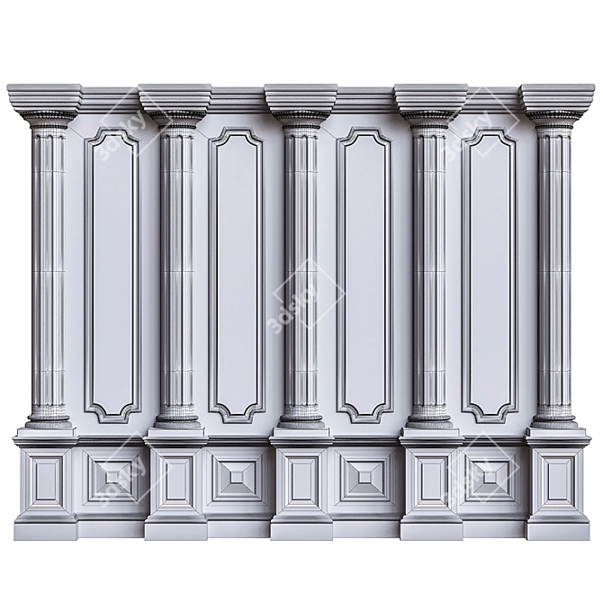 Elegant 3D Wall Decor 3D model image 4