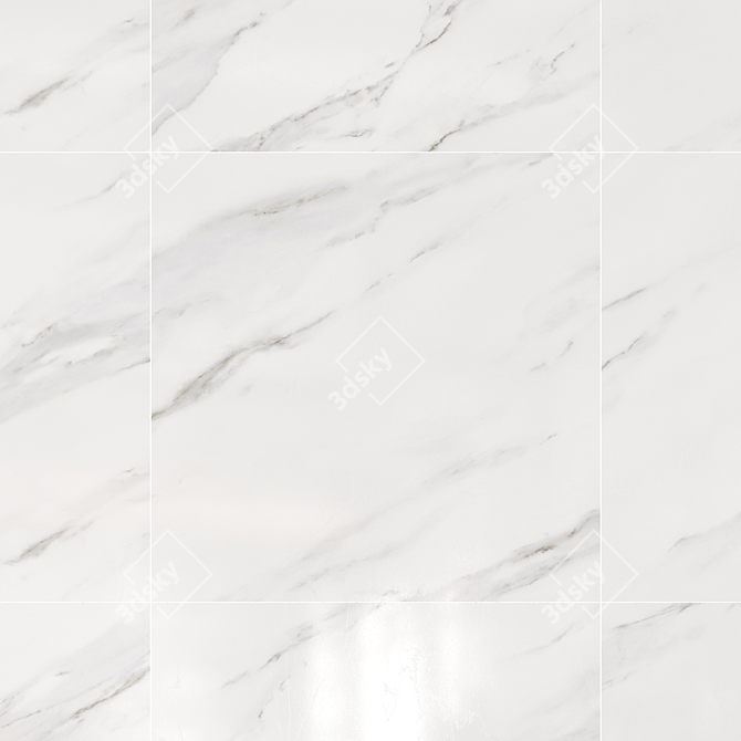 Statuario White 60x60 Porcelain Tile: HD Textures, Corona & Vray Material 3D model image 2