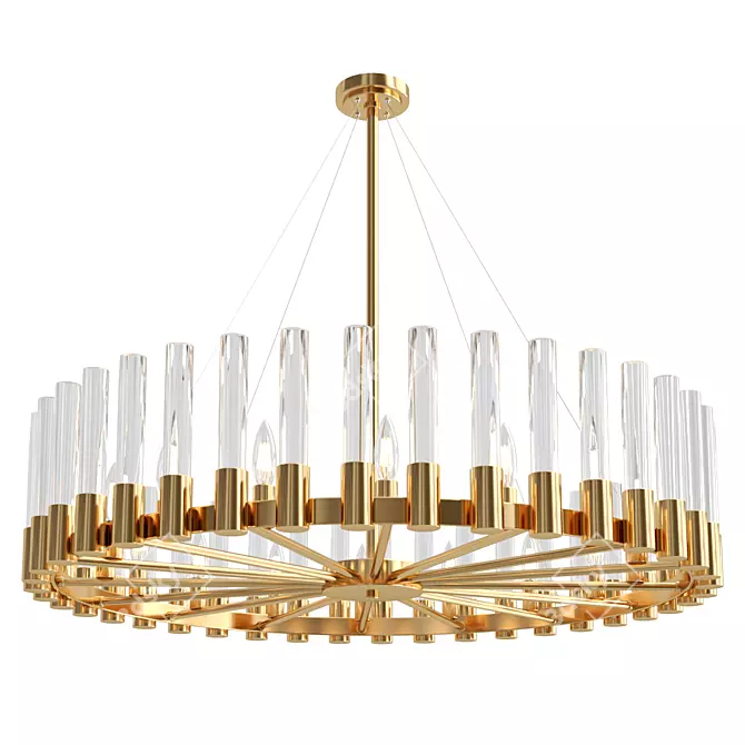 Elegant Pearl Round Chandelier 3D model image 4