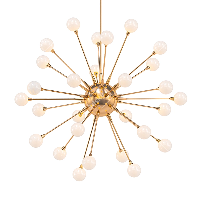 Ethereal Glow: Impulse Gold Chandelier 3D model image 1