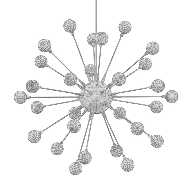 Ethereal Glow: Impulse Gold Chandelier 3D model image 2