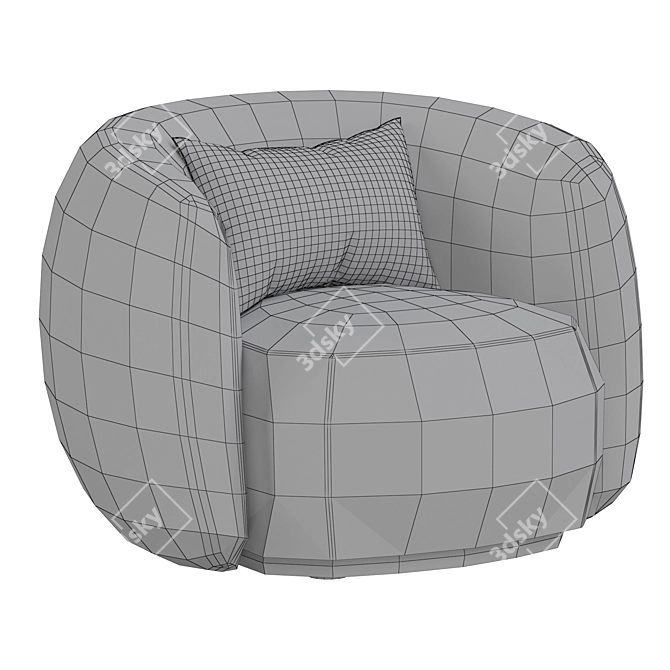 Sleek Pacific Armchair 3D model image 6