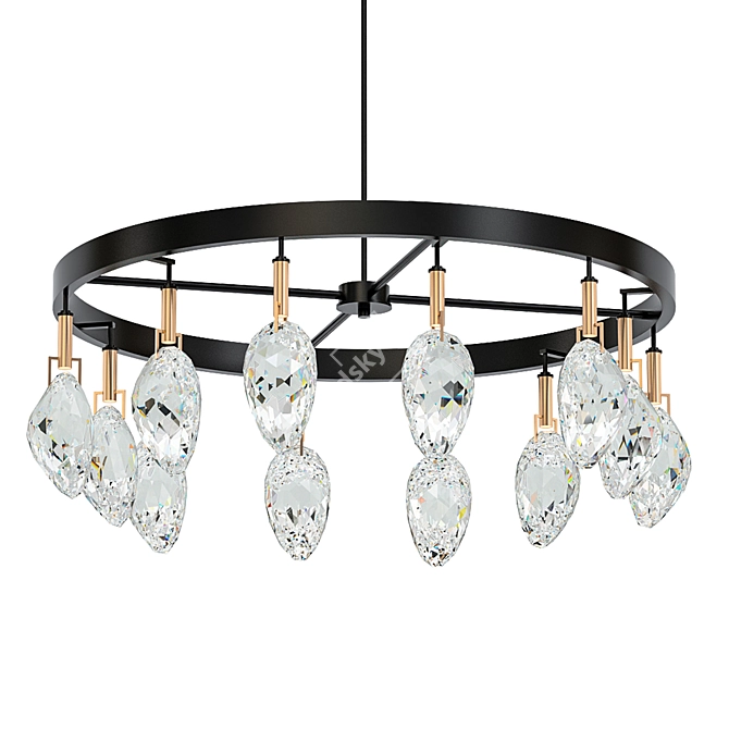 Ethereal Sand Coal LED Chandelier 3D model image 1