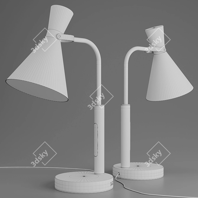 Natural Walnut LED Desk Lamp 3D model image 2